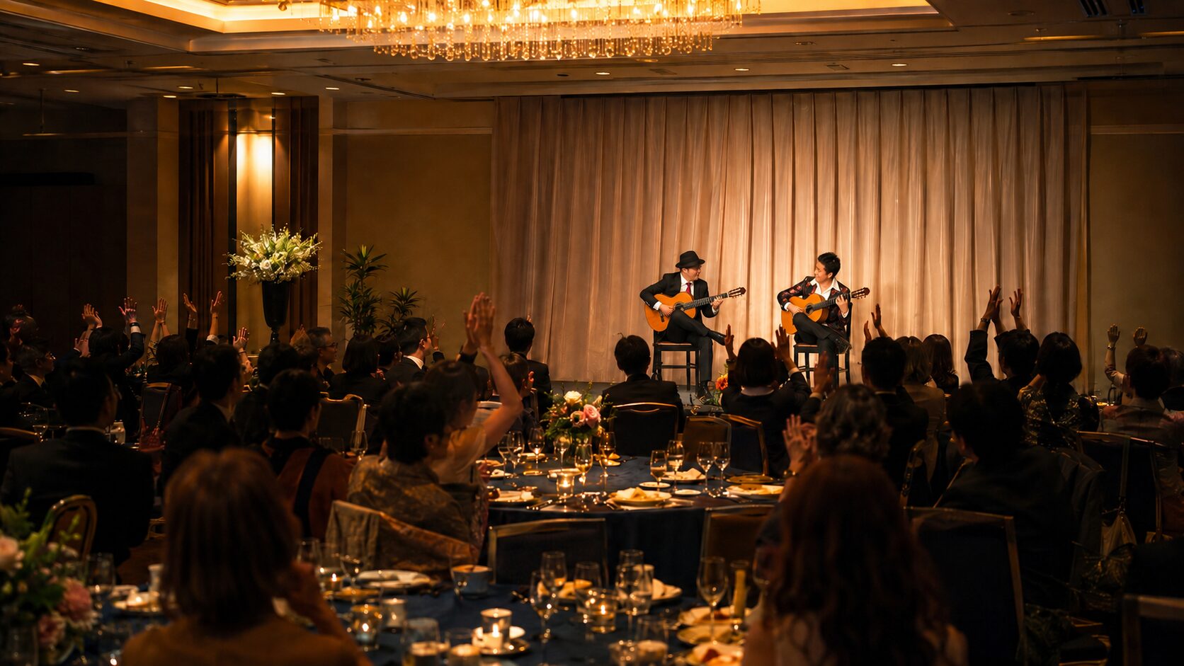 ホテル宴会場での演奏