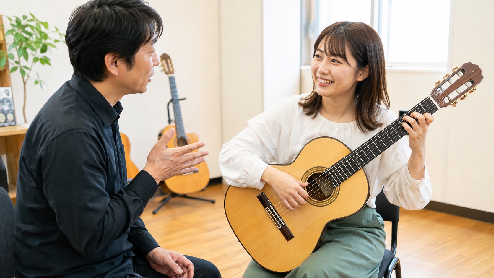 講師の問いかけに笑顔で答える生徒