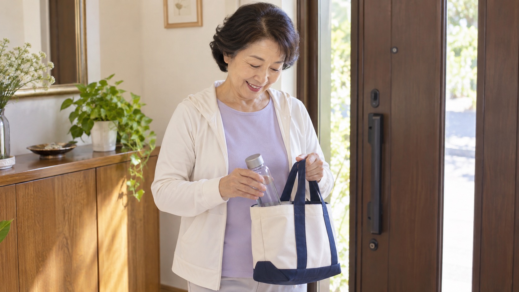 普段着で体験へ出かける準備のイメージ