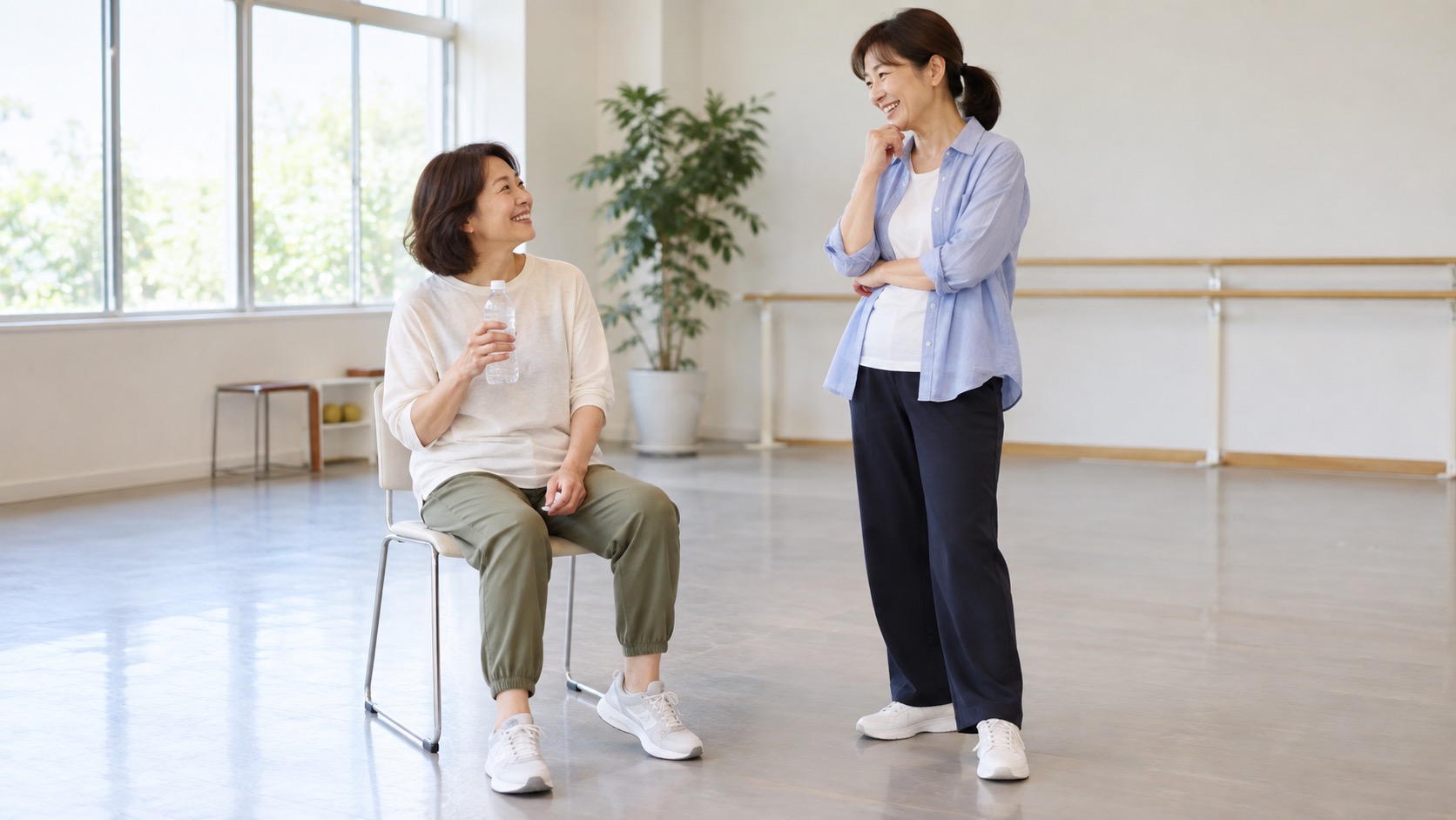 踊ったあとに楽しかった場面を振り返るイメージ