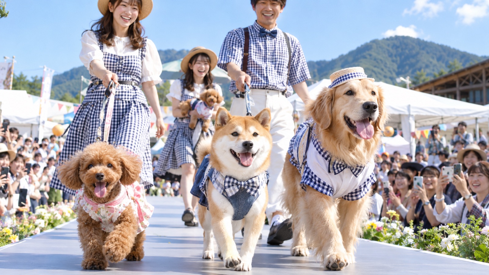おしゃれした愛犬と飼い主さん(イメージ)