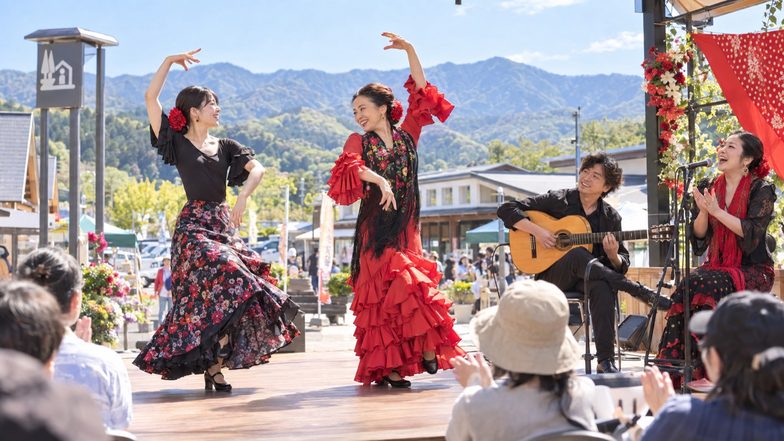 踊り・ギター・カンテの愛好家が一緒につくるステージ(イメージ)