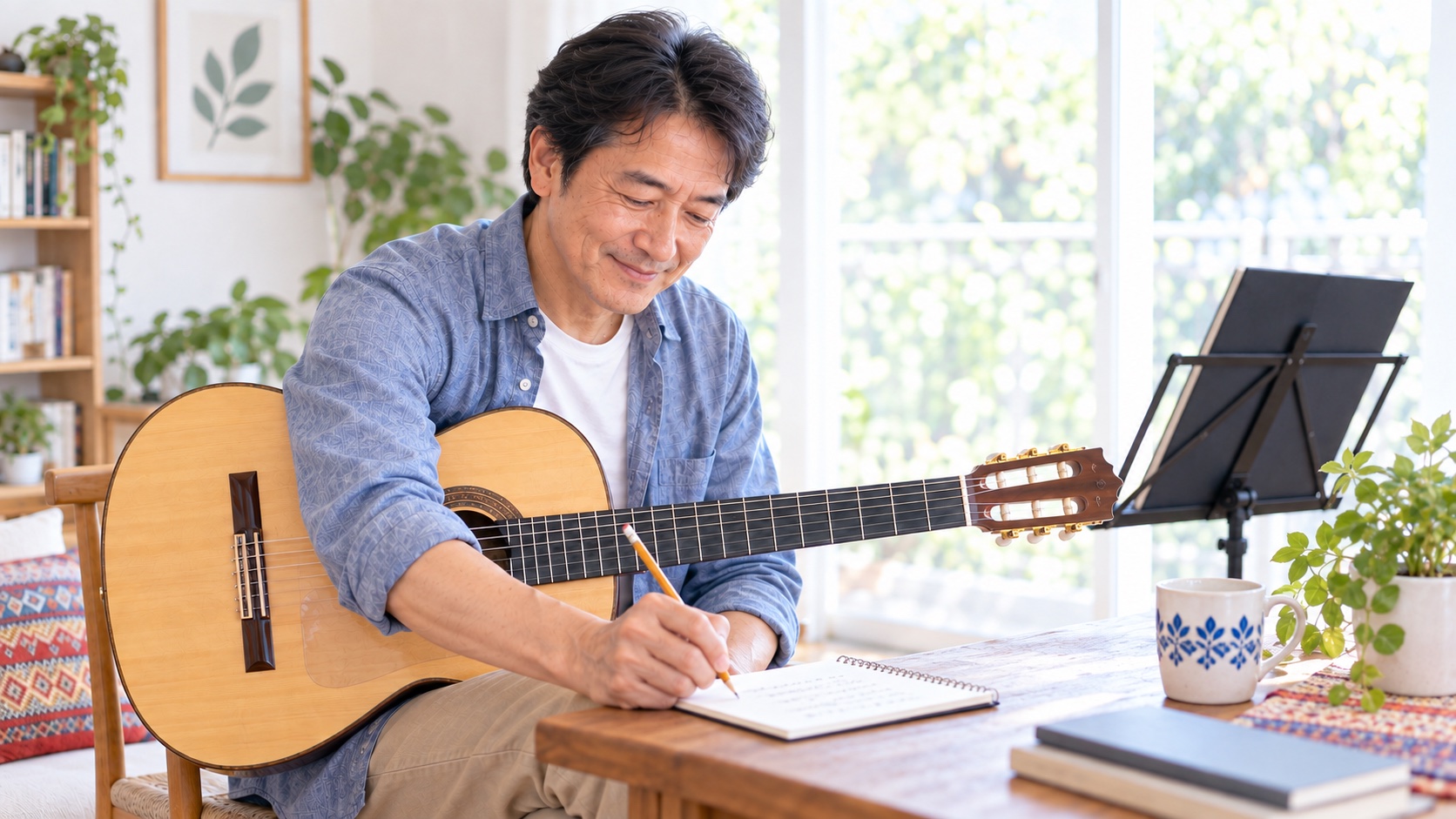 短い練習で気づいたことをノートに書く学習者