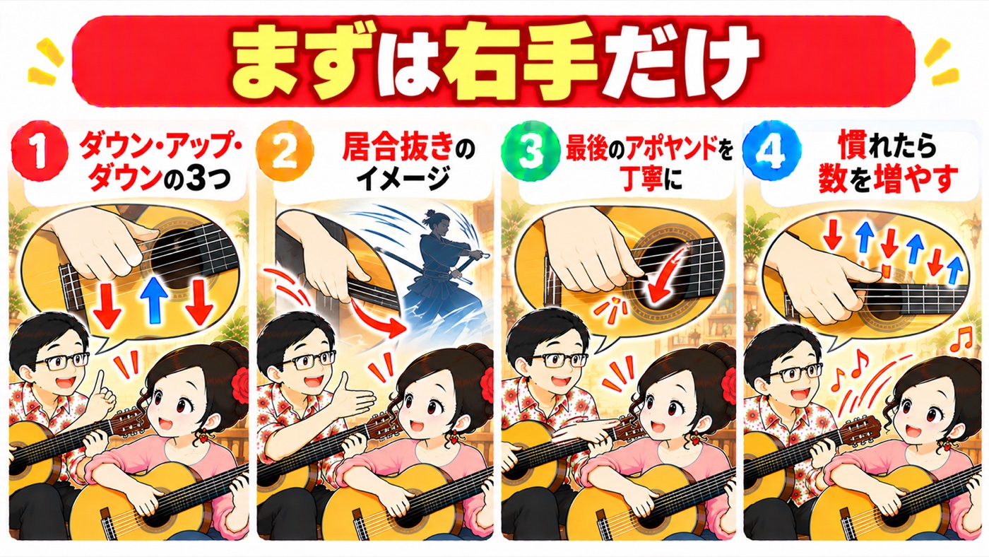 図解：まずは右手だけ