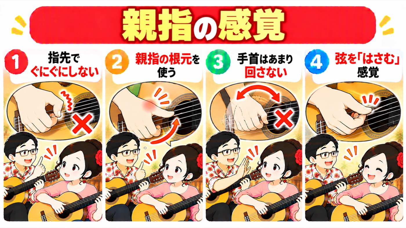 図解：親指の感覚