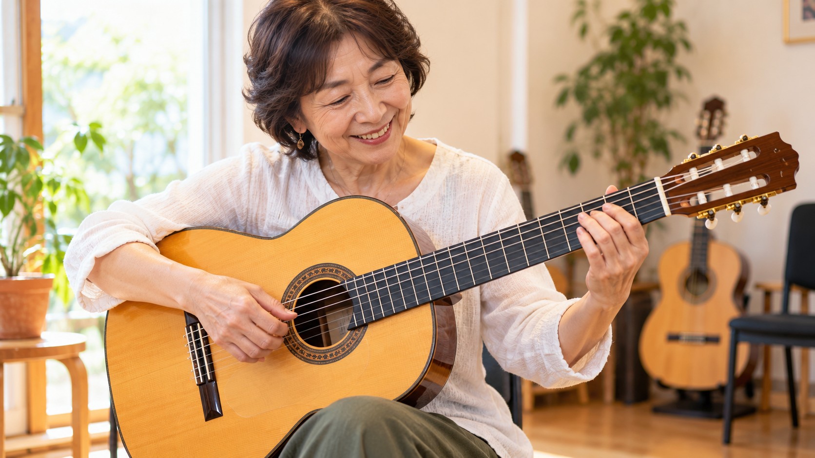 フラメンコギターを楽しく練習する生徒さん