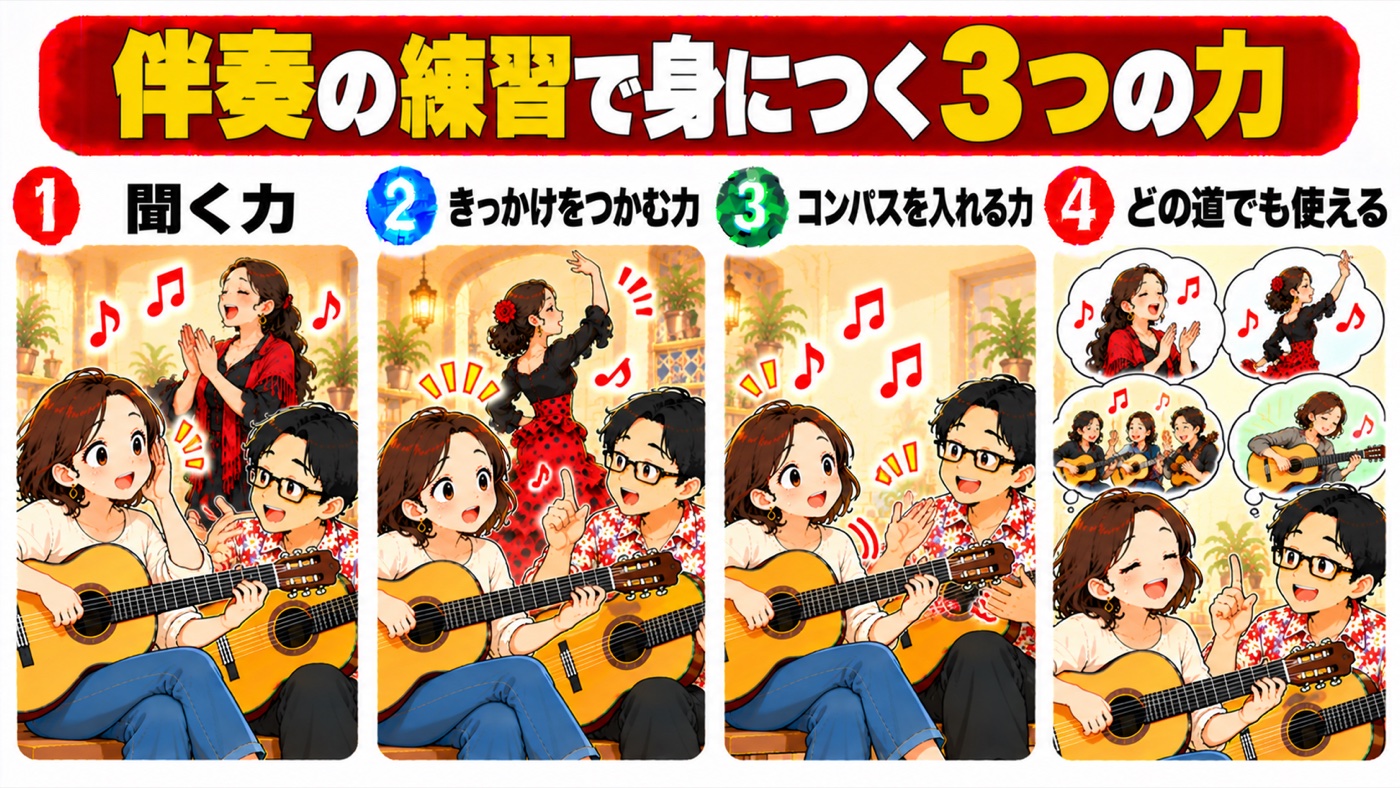 図解:伴奏の練習で身につく3つの力
