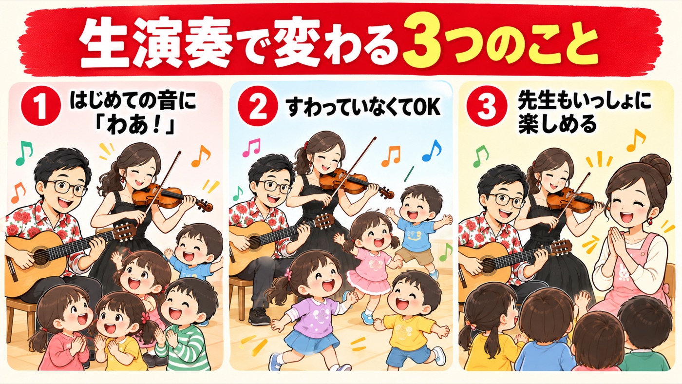 図解：生演奏で変わる3つのこと