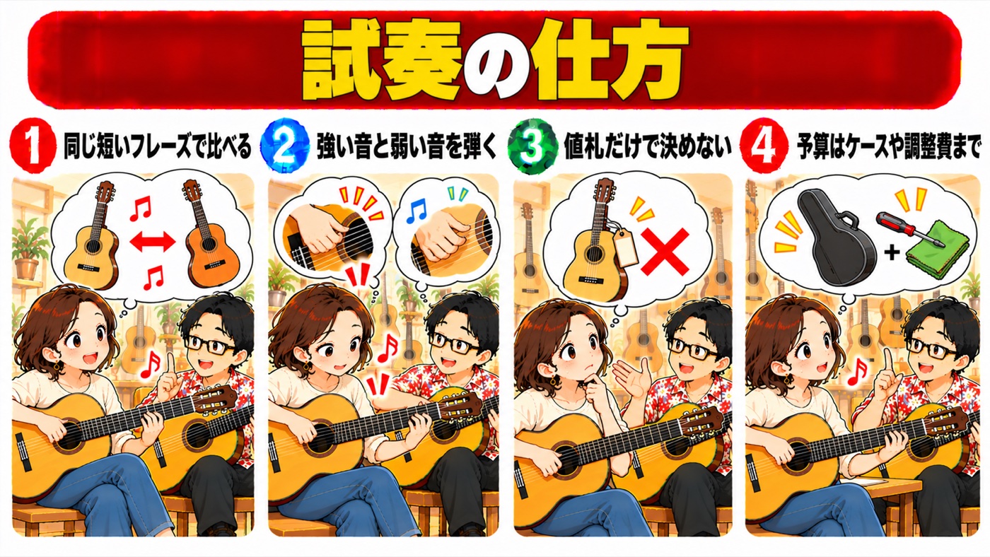図解：試奏の仕方