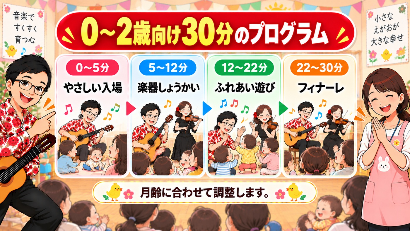 図解：0歳〜2歳向け30分のプログラム例