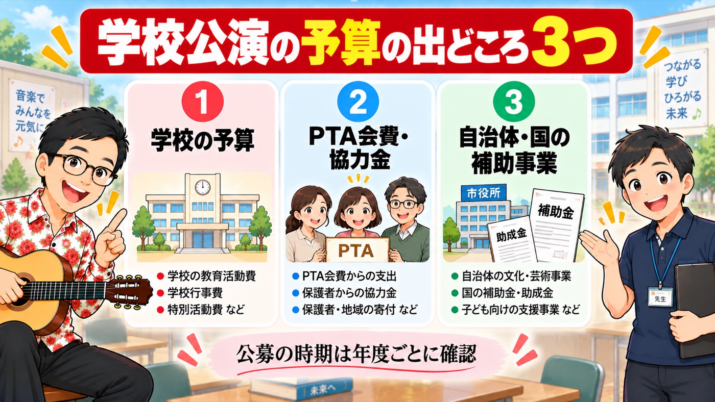 図解:学校公演の予算の出どころ3つ