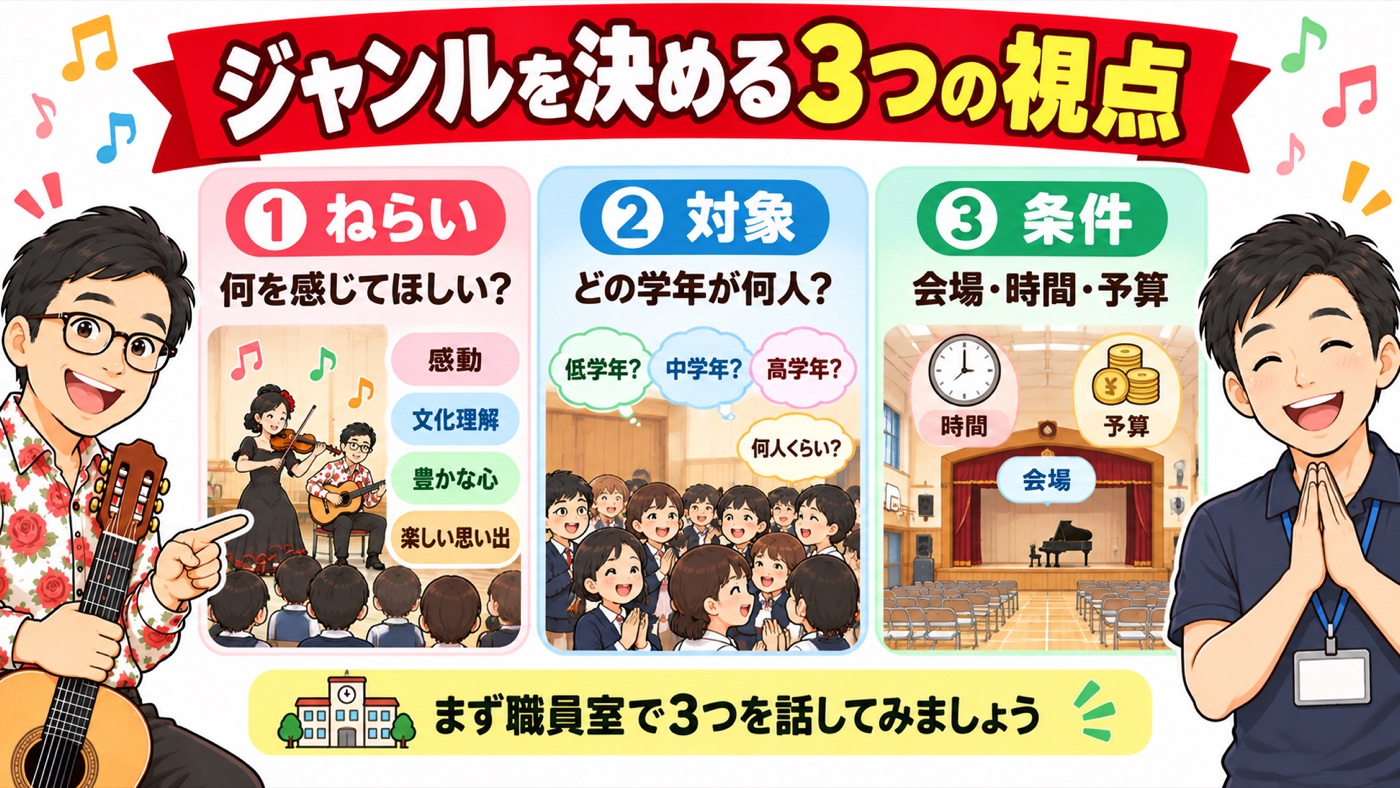 図解:ジャンルを決める3つの視点