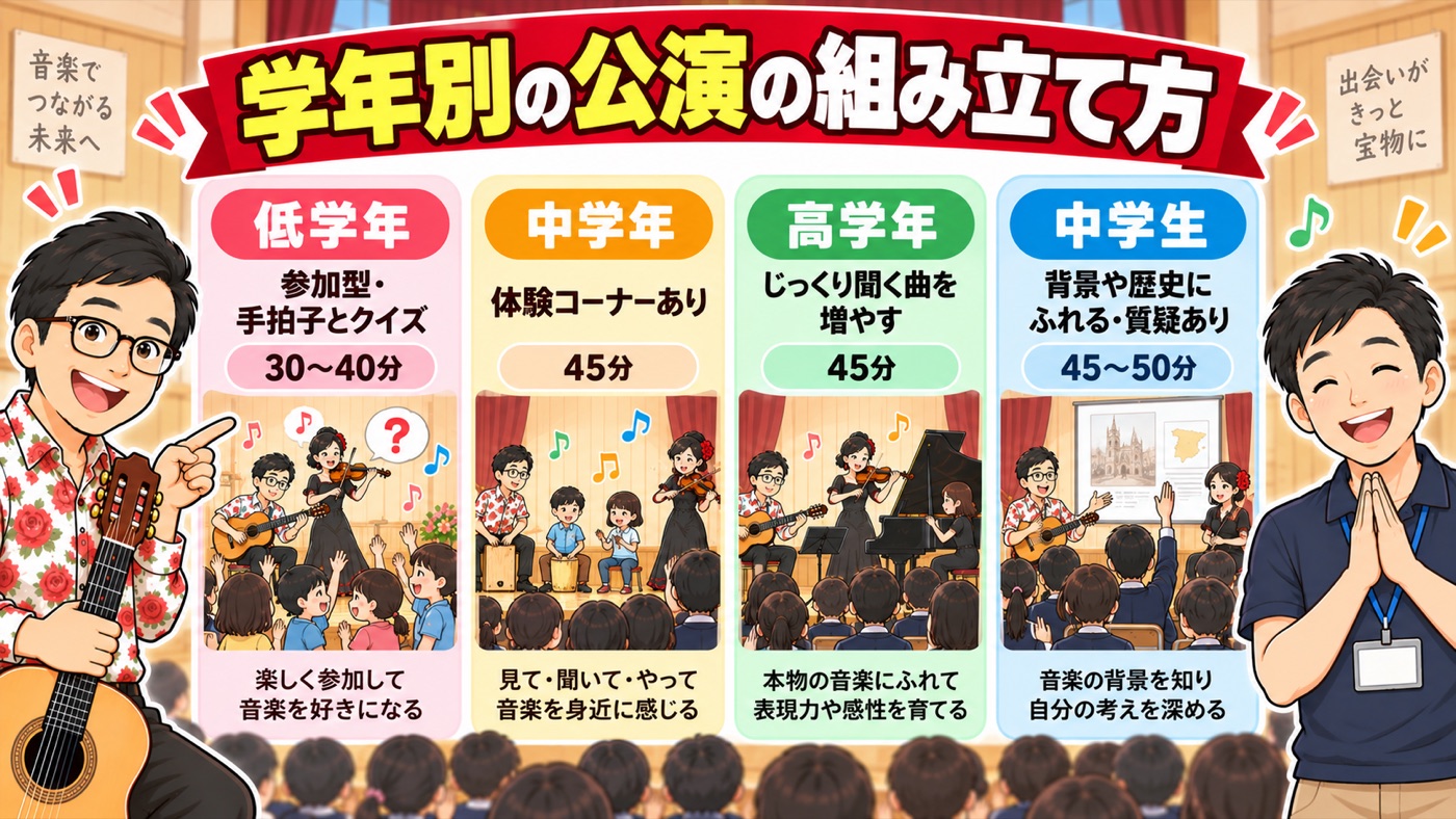 図解:学年別の公演の組み立て方
