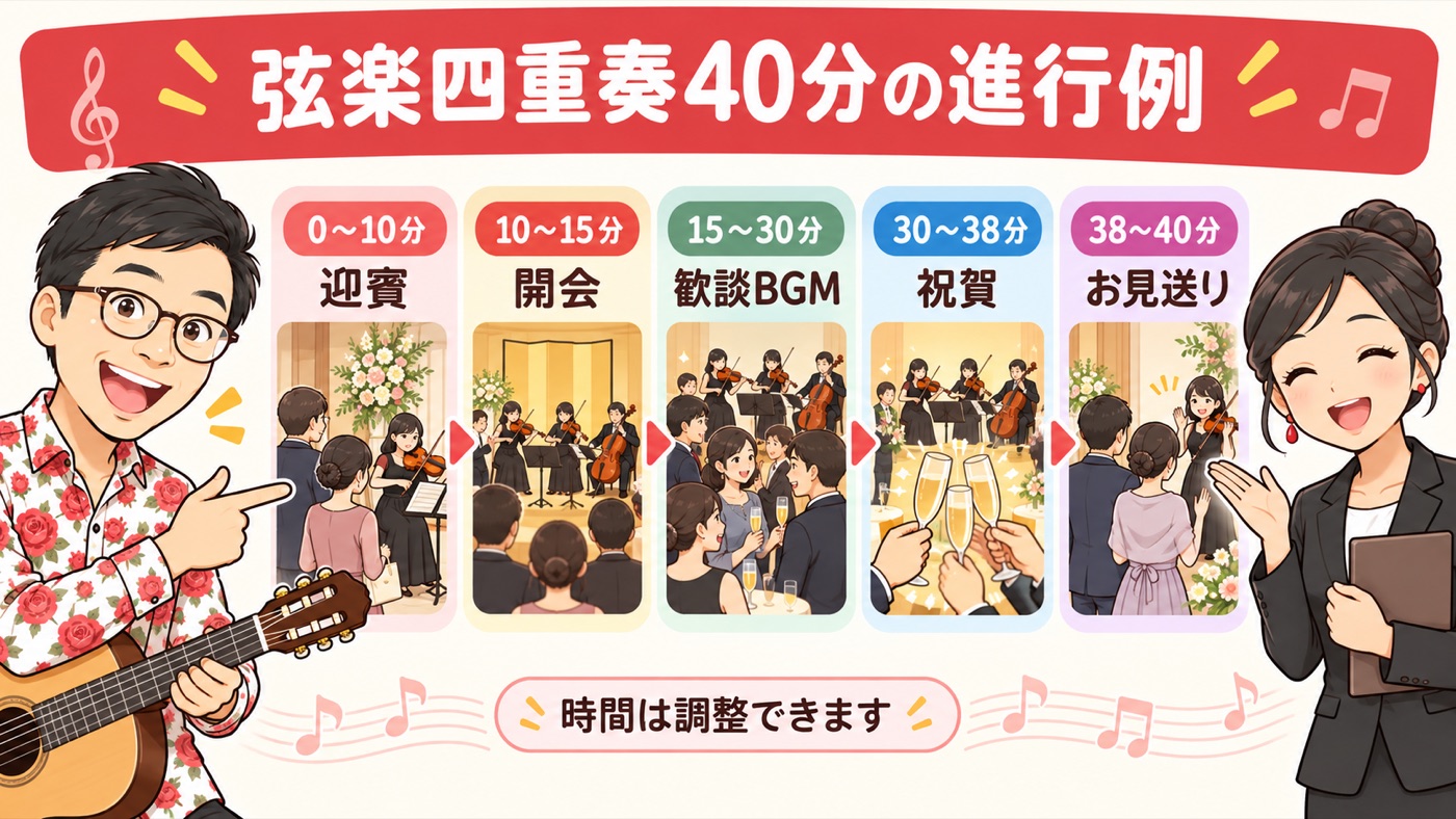 図解:弦楽四重奏40分の進行例