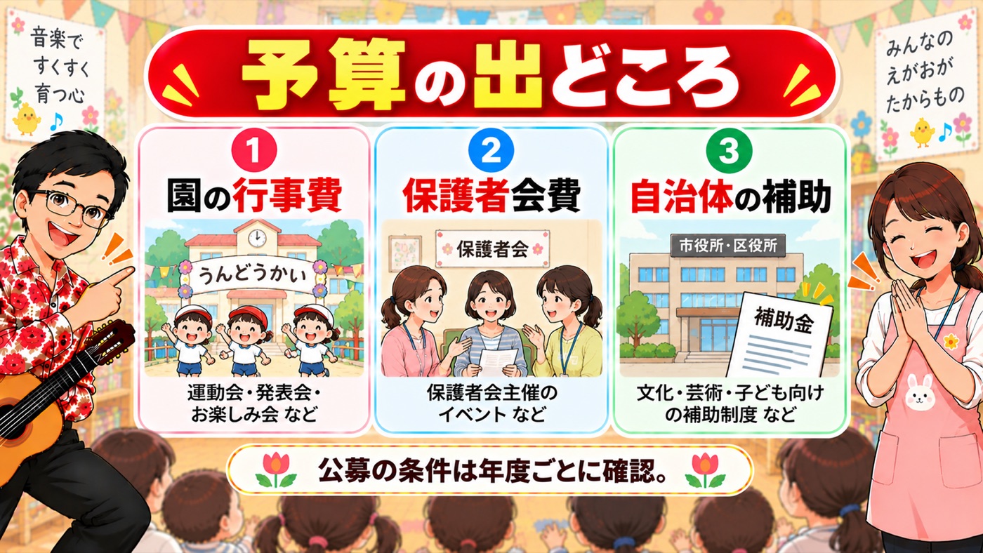 図解:予算の出どころ:行事費と保護者会費