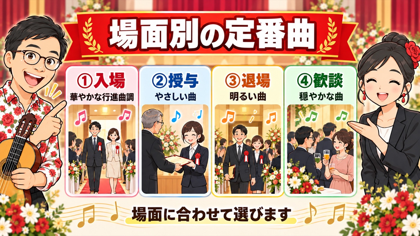 図解:場面別の定番曲
