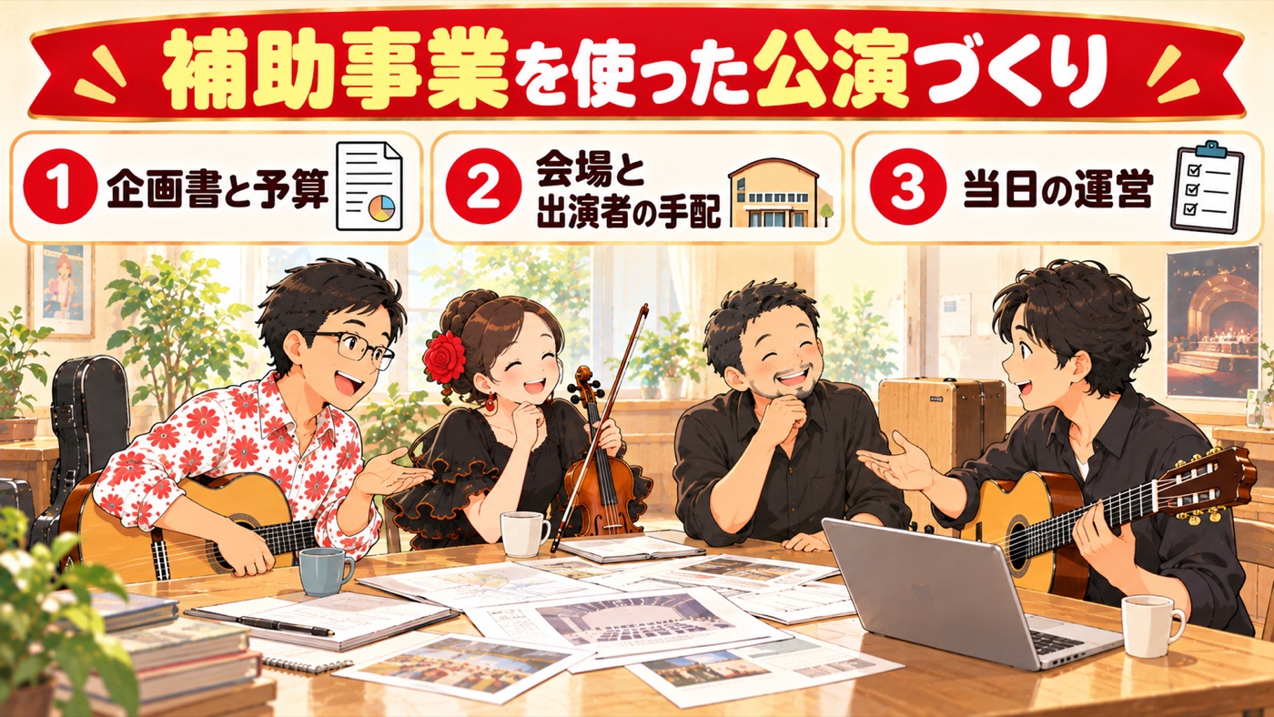 図解：補助事業を使った公演づくり