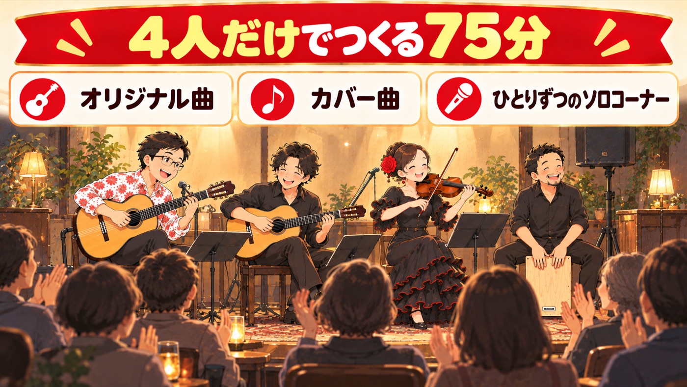 図解：4人だけでつくる75分