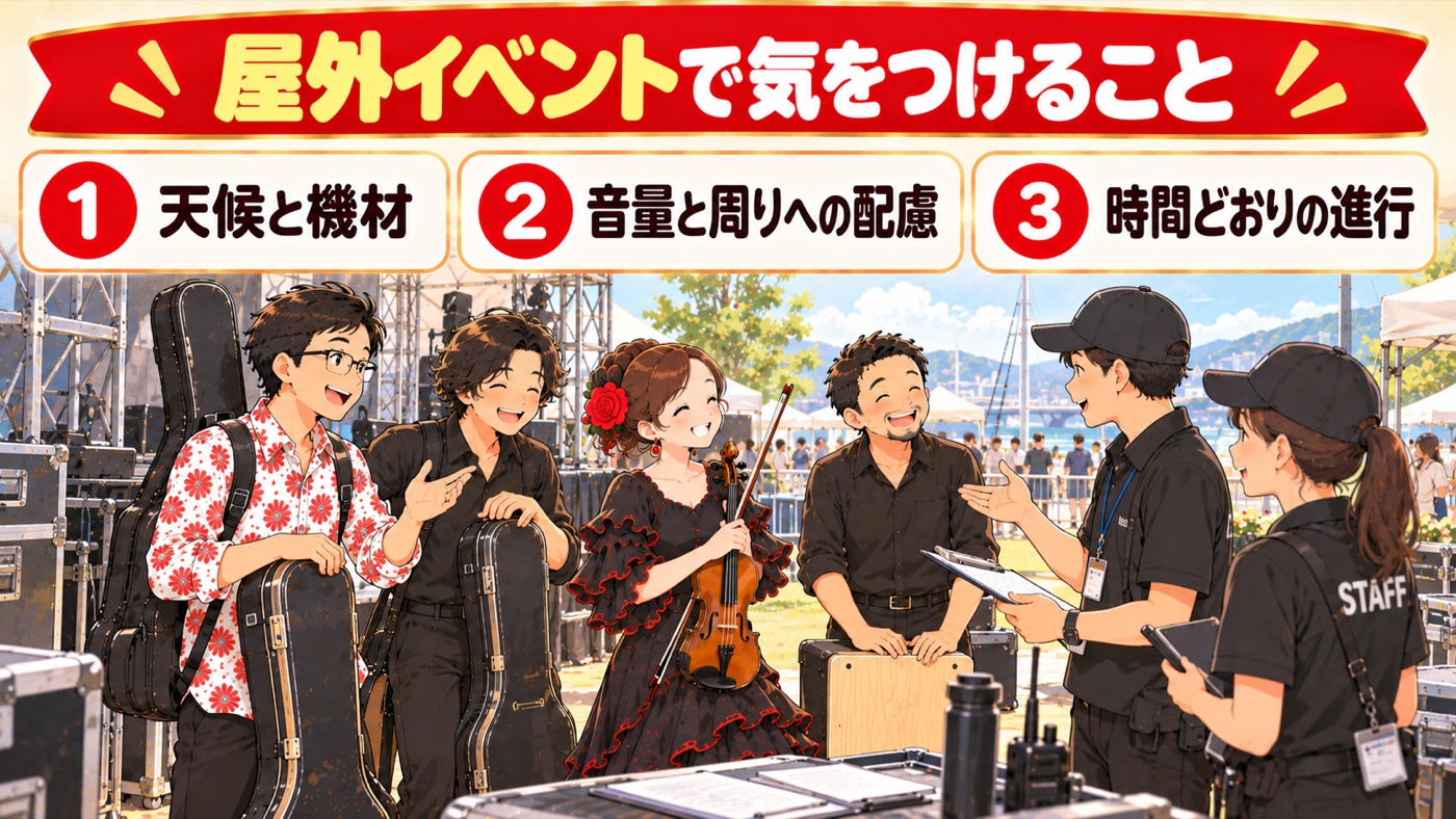 図解:屋外イベントで気をつけること