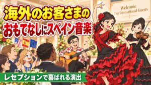 海外のお客さまのおもてなしにスペイン音楽｜レセプションで喜ばれる演出