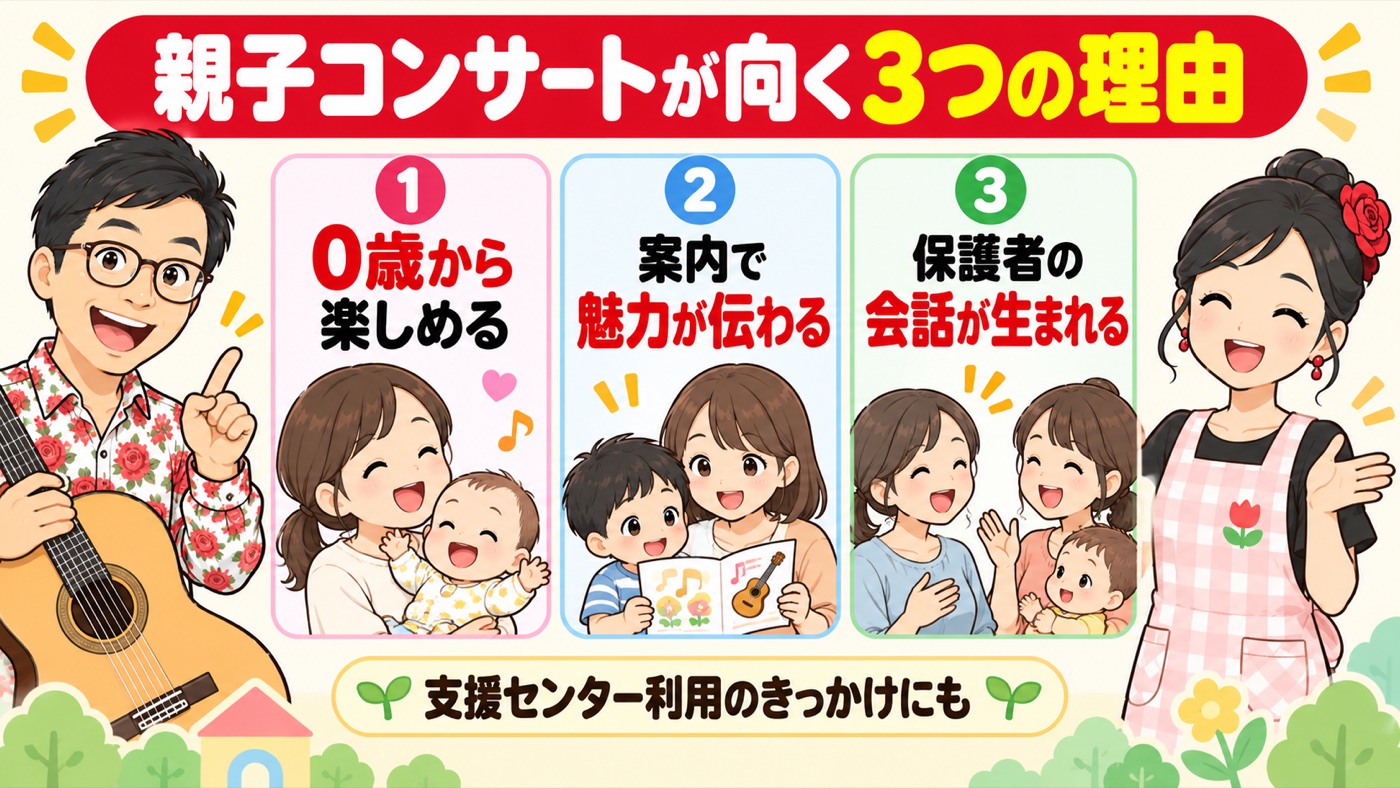 図解:親子コンサートが向く3つの理由