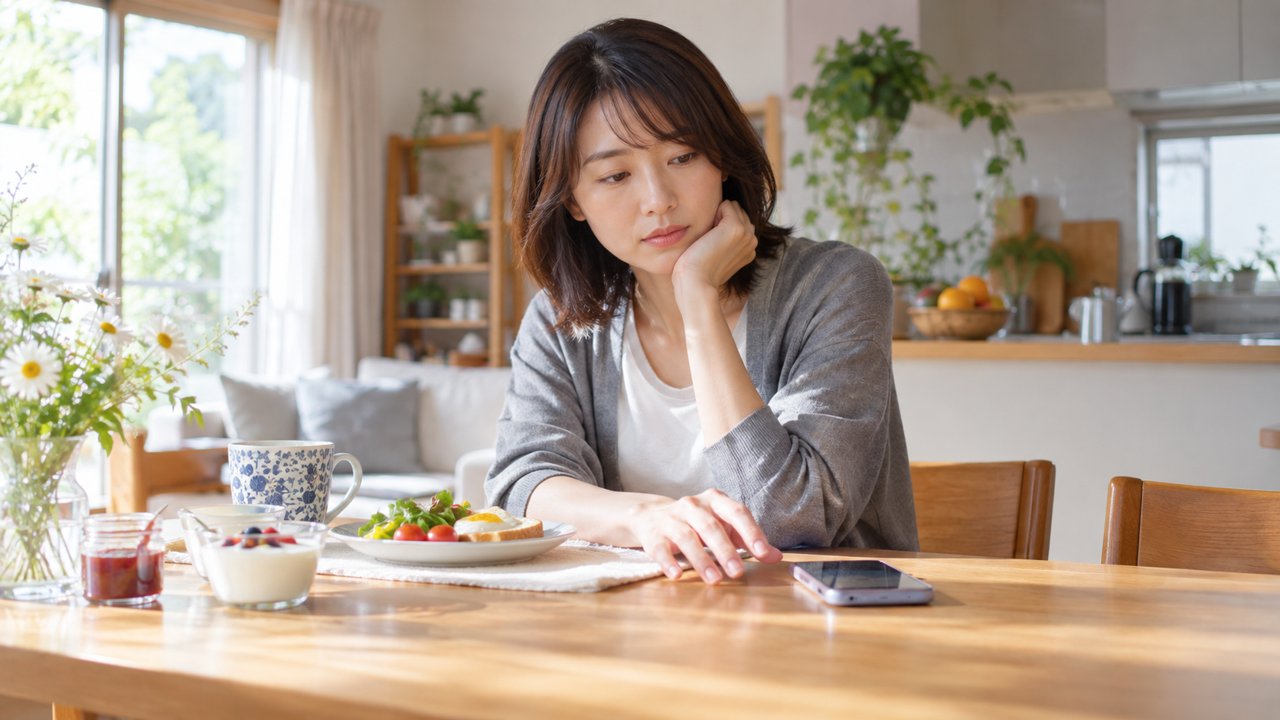 スマホを前に手が止まっている先生