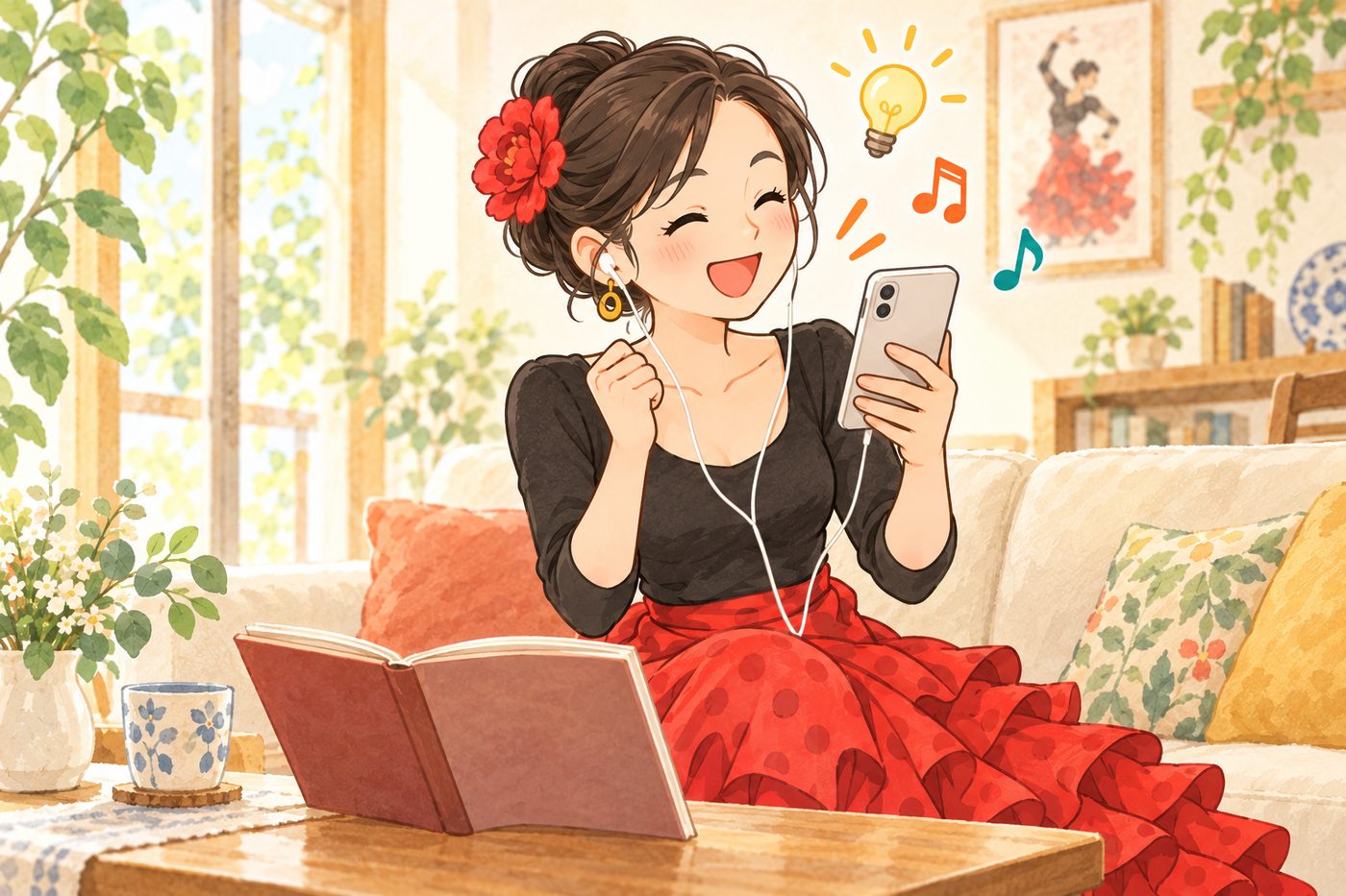スマホで解説動画を見ているイメージ