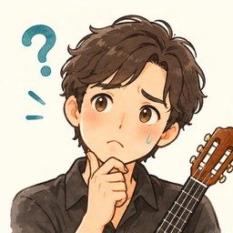 弾く人（困った顔）
