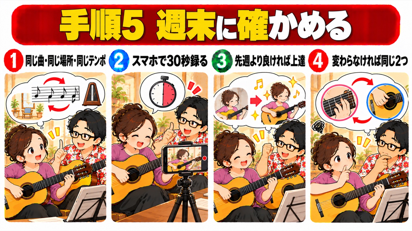 図解：手順5　週末に確かめる