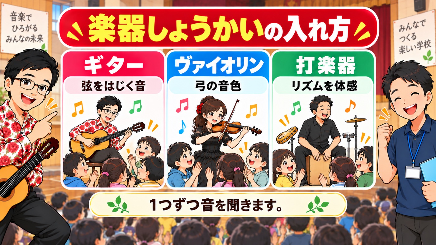 図解：楽器しょうかいの入れ方