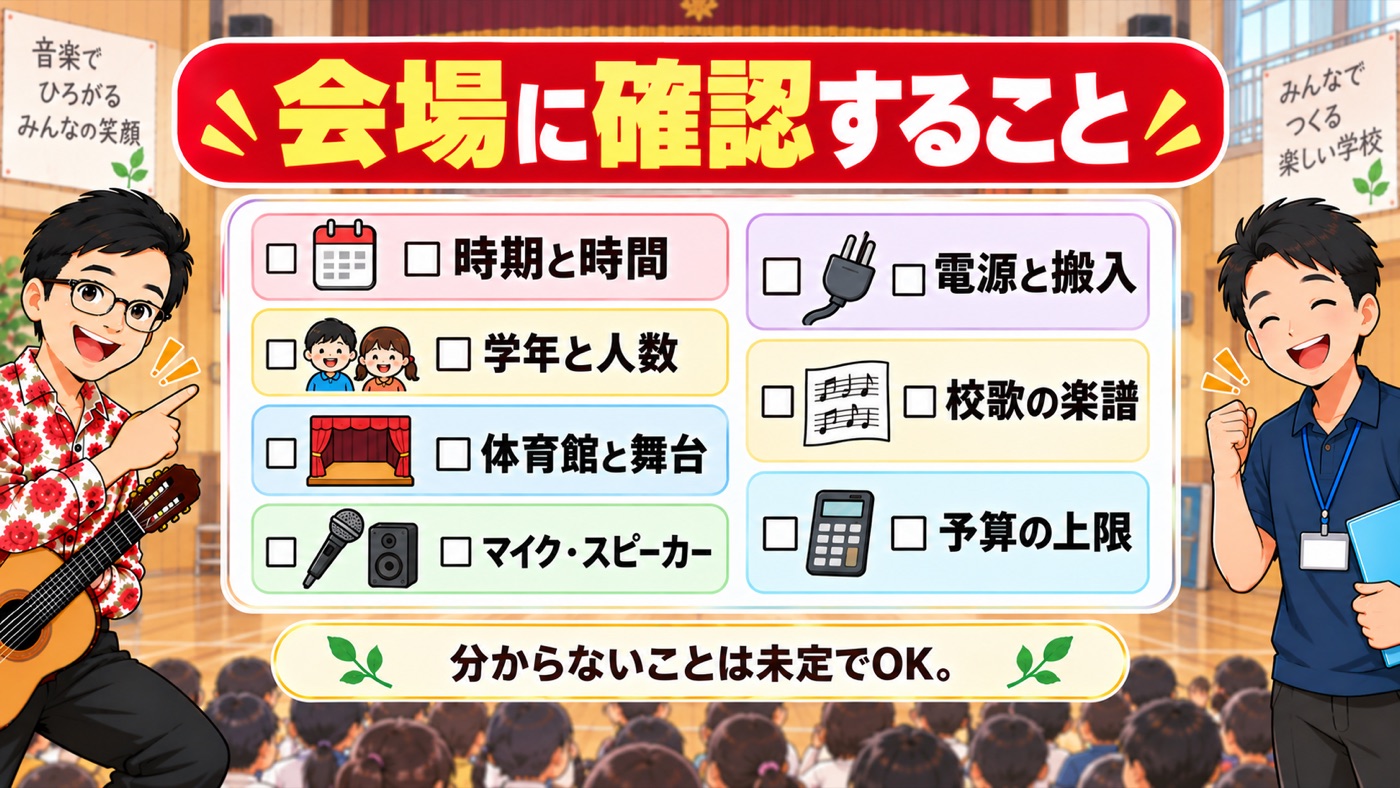 図解：会場に確認すること