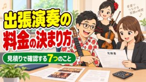 出張演奏の料金の決まり方|見積りで確認する7つのこと(東京・全国)