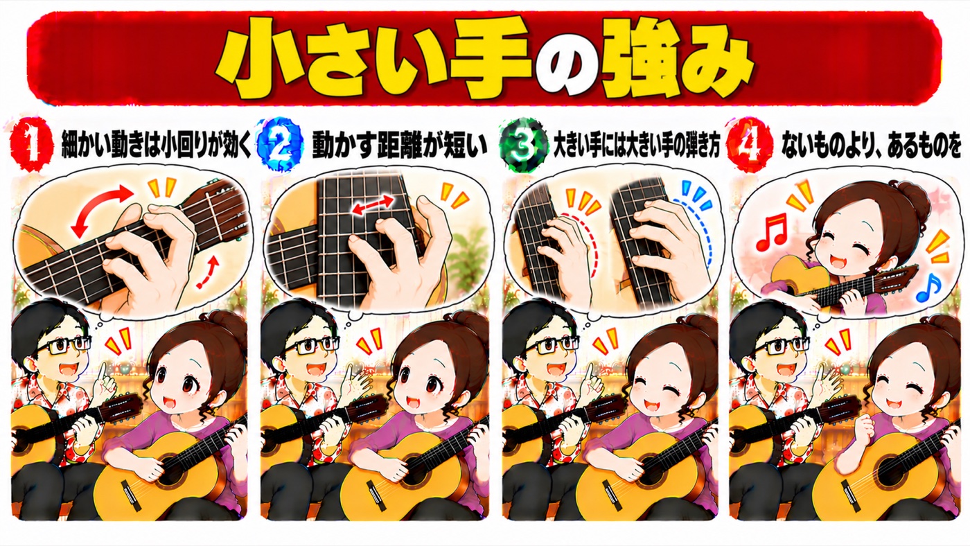 図解：小さい手の強み