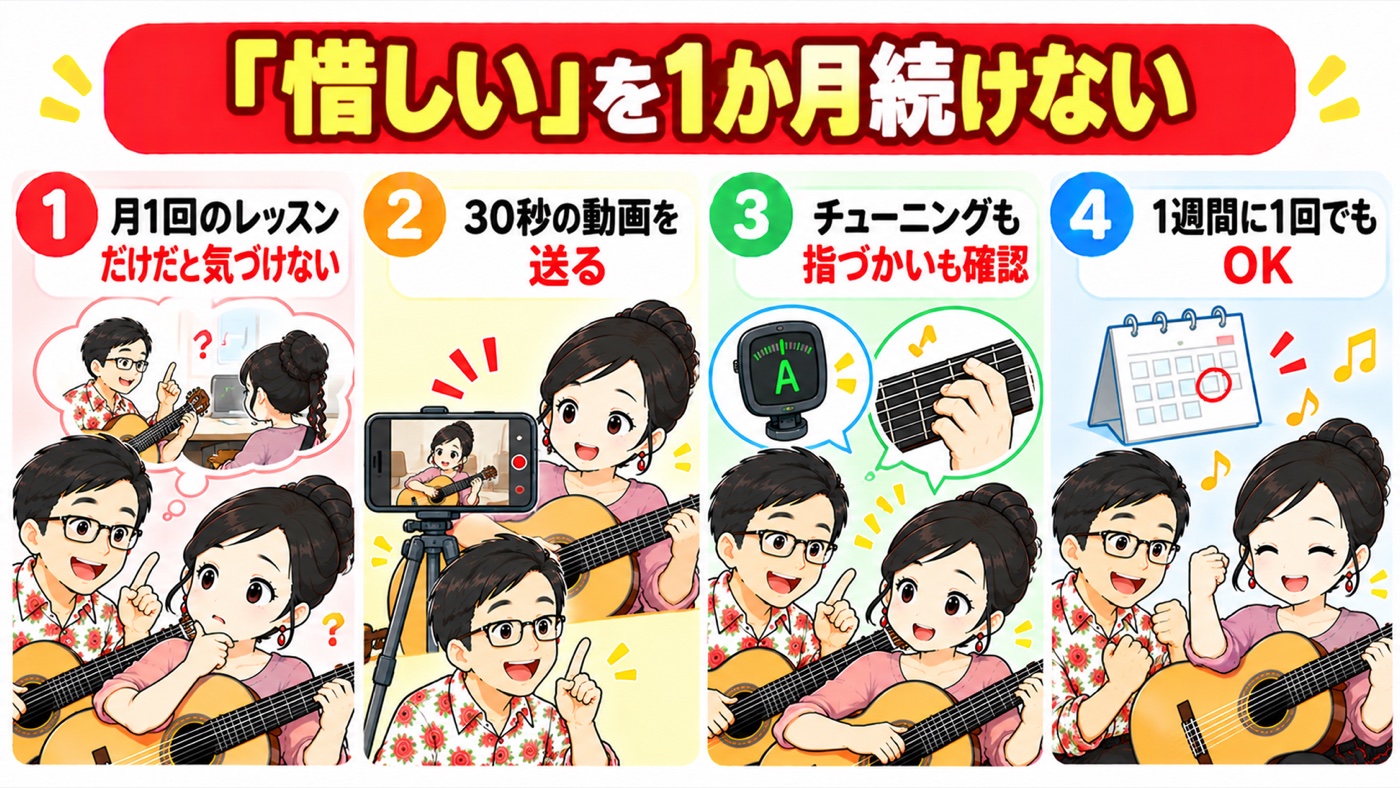 図解：「惜しい」を1か月続けない